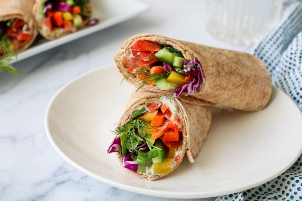 Healthy low calories snack | A veggie wrap